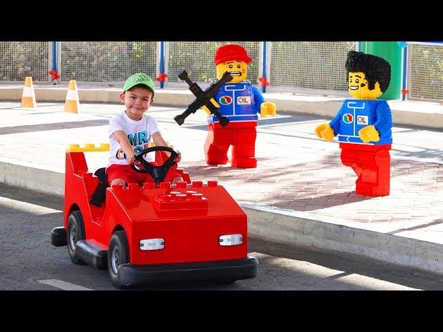 Dima ride on power wheels Lego car in Amusement park