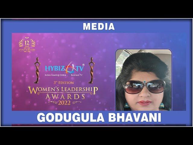 Godugula Bhavani | Media Award | Women's Leadership Awards 2022 | WLA 3rd Edition | Hybiz Tv