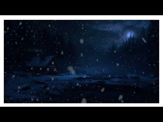 ️Gentle Winter Snow Sounds for Sleeping | Gentle Snowfall Ambience Dark Screen