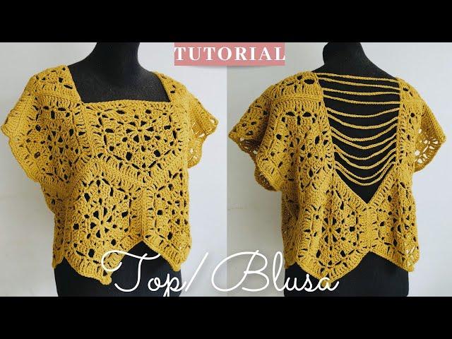 TOP/BLOUSE with GRANNY Hexagonal. CROCHET step by step