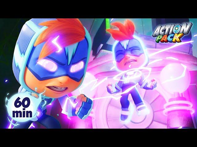 PURPLE THUNDER ELECTRIC OVERLOAD 2 | Action Pack  | Action Cartoons For Kids