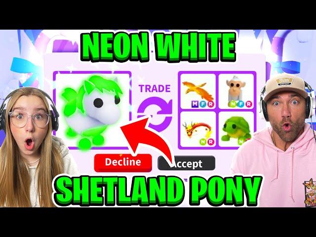 What People Trade for The *NEW* NEON White Shetland PONY in Roblox Adopt Me! 