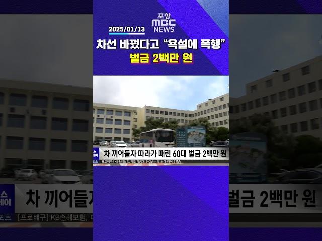 차 끼어들자 따라가 때린 60대 벌금 2백만 원