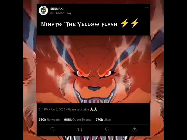 "Minato's Epic Sacrifice: The Blinding Yellow Flash Saves the Village!"#minato #anime # Obito #viral