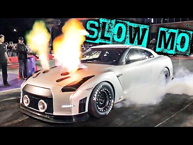 Slow Mo - FIRE, BURNOUTS & TIRE WRINKLE