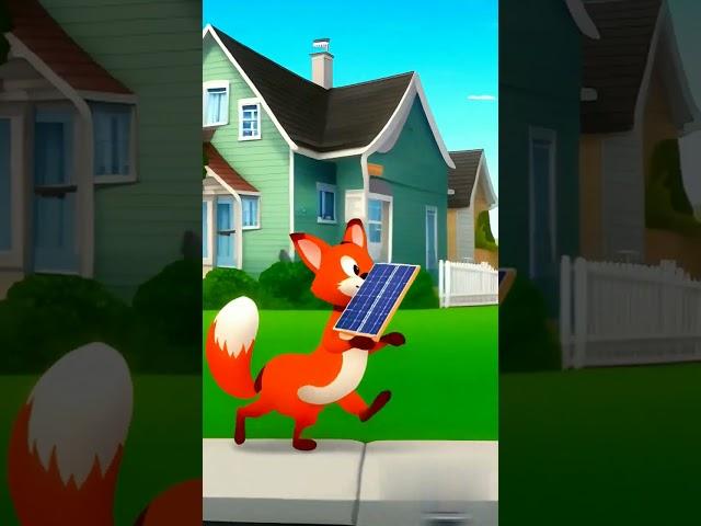 Cute Funny Fox Selling Solar Panel#entertainment #short vid#trends#viral