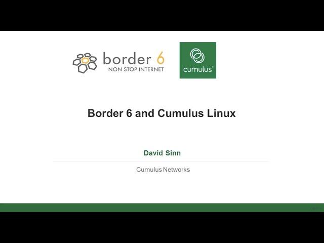 Webinar: Optimize Your Routing with Border 6 and Cumulus Networks