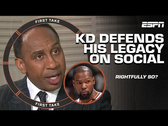 IN DEFENSE OF KEVIN DURANT  Stephen A. & JWill DISAGREE on KD's social media comments | First Take