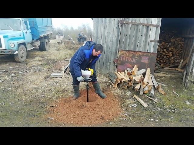 Распаковка и испытание мотобура Champion/чемпион 252.