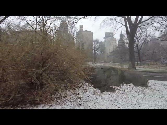 Walking NYC (ASMR; no talking): March Snow in Central Park - Mar 9, 2022