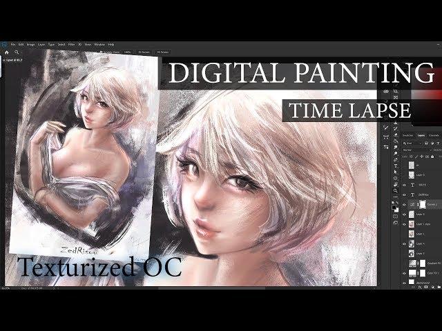 PHOTOSHOP SPEED PAINTING : ANIME CHARACTER STUDY TEXTURIZED