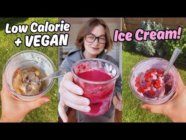 3 Ninja Creami VEGAN Recipes! LOW CALORIE DESSERTS!!