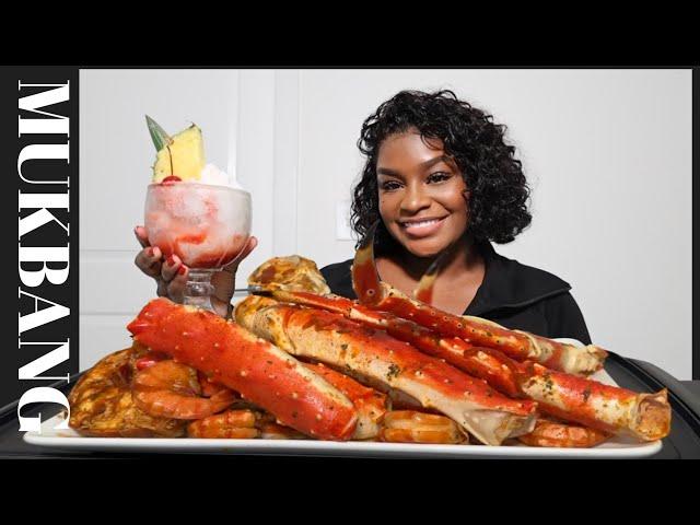 CAJUN GIANT KING CRAB SEAFOOD BOIL MUKBANG W/ BUTTER SAUCE | STORYTIME