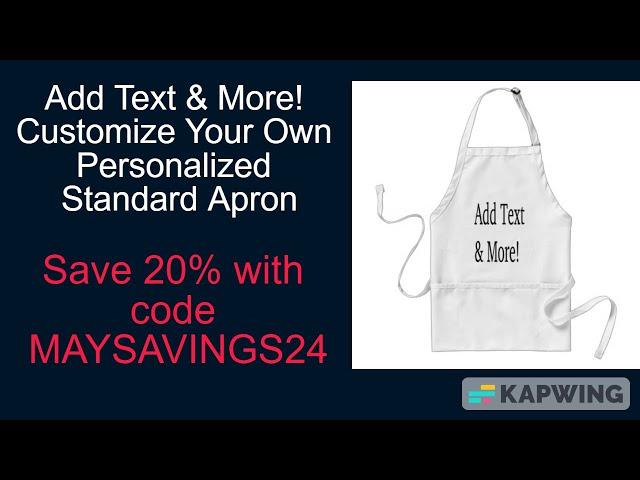 Add Text & More! Customize Your Own Personalized Standard Apron #Justinsestore