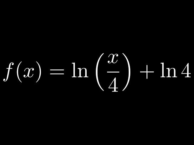 Simplify f(x) = ln(x/4) + ln(4) using the quotient rule for logarithms