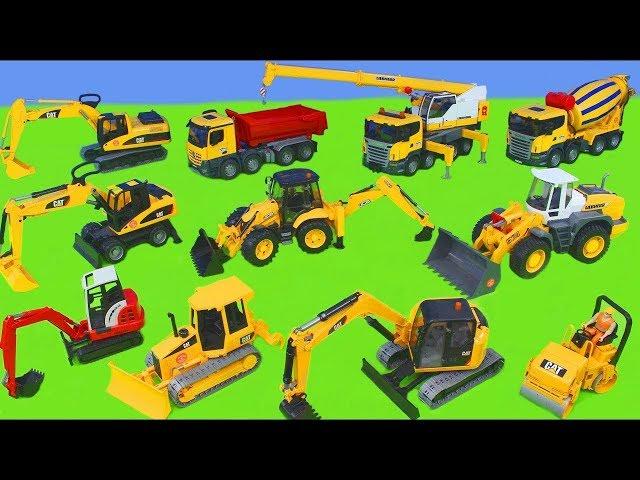 Excavator, Tractor, Fire Truck, Garbage Trucks & Police Cars Toy Vehicles for Kids