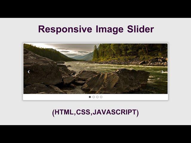 Responsive Image Slider With Auto-paly, Manual Navigation Buttons & Indicators | Pure JavaScript