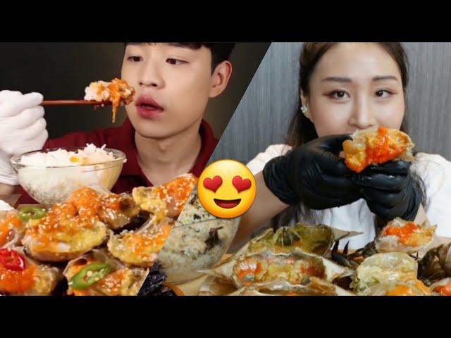 ASMR mukbang compilations GANJANG GEJANG  / kepiting mentah / raw crab / fermentation crab