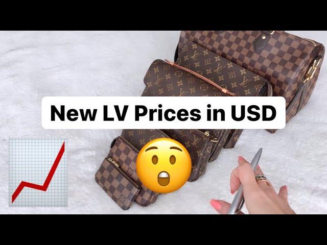 LV Price Increase 2022️New vs Old Prices in US dollars   as of Feb 16th