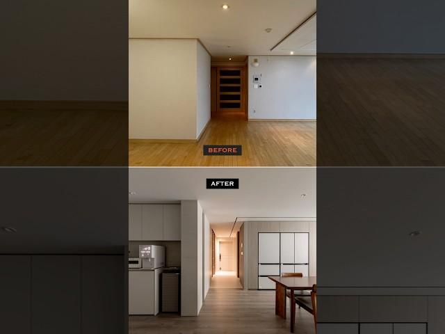 우드 & 화이트가 같지 않은 이유 | 40평대 아파트 거실 주방 인테리어 비포 애프터 | 청담대림이편한세상 #강남인테리어 #주방인테리어 #거실인테리어 #현관인테리어