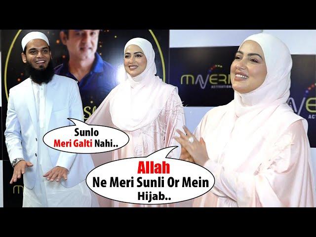 Pregnant Sana Khan Arrive With Husband Mufti Anas Sayed For Faridoon Shahryar Podcast Interview