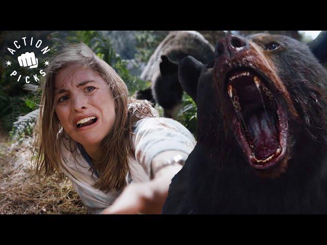 Bear Attacks Hikers In Forest | Cocaine Bear