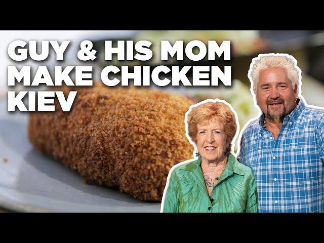 Guy Fieri Cooks Chicken Kiev with His Mom Penny | Guy's Big Bite | Food Network