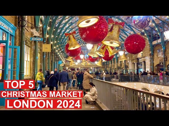 Top 5 London Christmas Markets for 2024  London Christmas Walk  [ 4K HDR ]