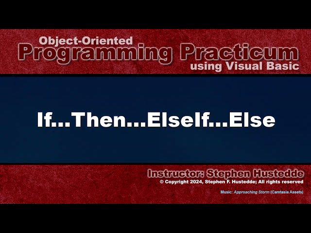 OOP Programming (VB) - 04H If...Then...ElseIf...Else