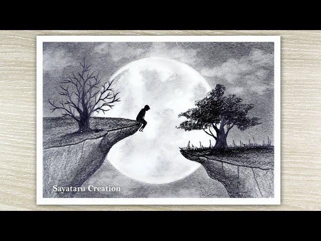 How to draw a boy in Moonlight for beginners, Pencil sketch