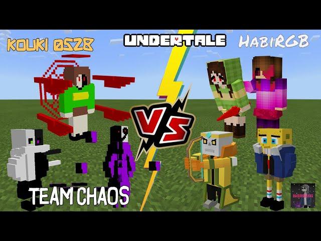 Undertale (KOUKI 0528) VS Undertale (HabiRGB) Minecraft PE (GoD Chara loses to CHAOS Chara?)