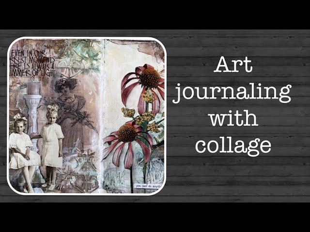 Art journaling with collage - process video with music