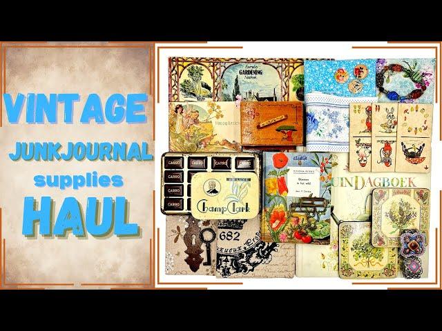 EXTREME  VINTAGE JUNKJOURNAL SUPPLIES THRIFT HAUL What Treasure did I find on Vacation?