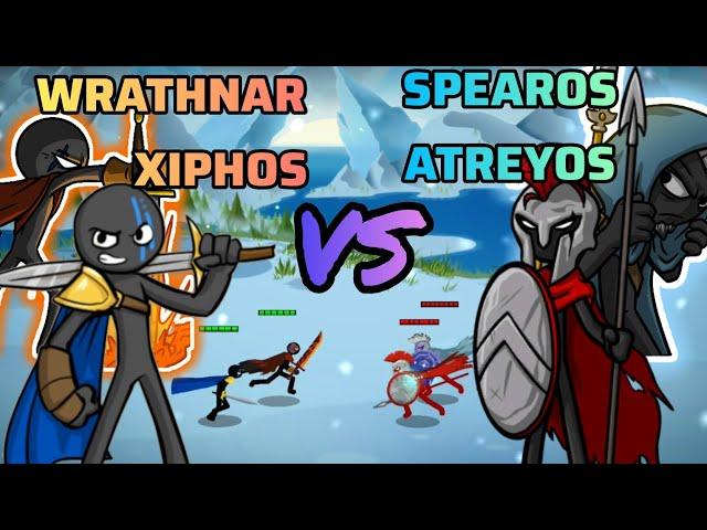 Stick War 3 - Wrathnar And Xiphos VS Spearos And Atreyos! Swordwrath Generals Vs Spearton Generals