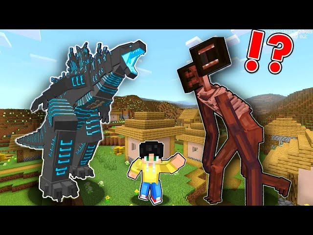 MECHA GOZILLA vs SIREN HEAD in Minecraft PE! (Tagalog)