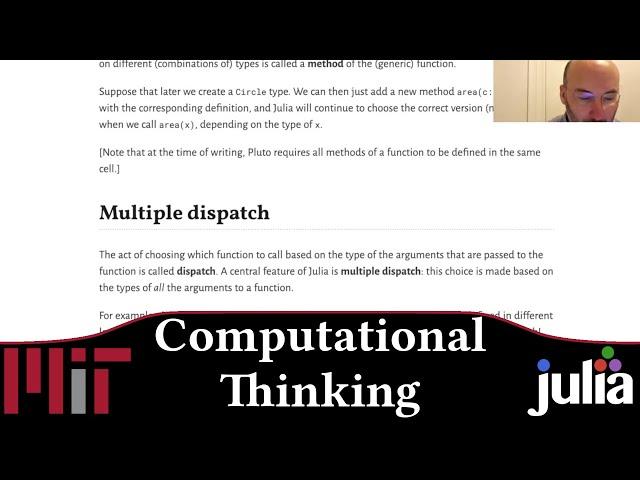 Functions and types: Multiple dispatch | Week 3 | 18.S191 MIT Fall 2020