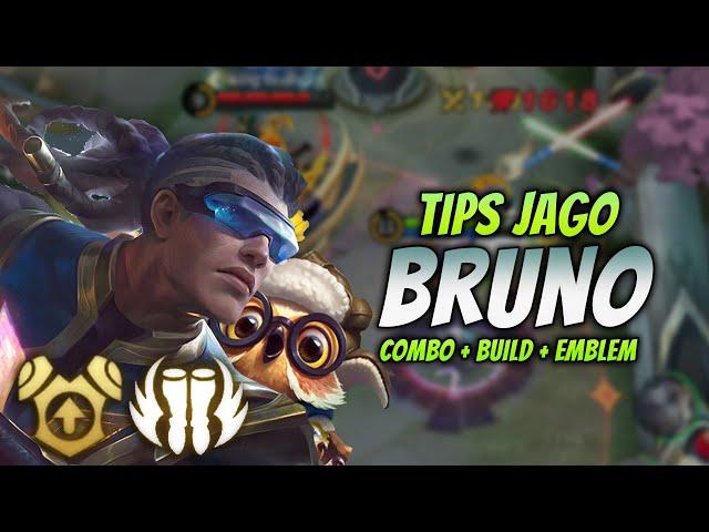 CARA MAIN BRUNO META 9 MENIT END ! BUILD & EMBLEM BRUNO TERSAKIT 2023 ! | BRUNO GOLD LANE GAMEPLAY