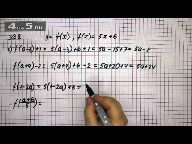 Упражнение 39.2. Вариант Г. Алгебра 7 класс Мордкович А.Г.