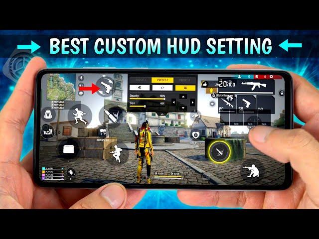 Top 3 Best Custom HUD Setting  [ Handcam ] Free Fire New Headshot Setting ~