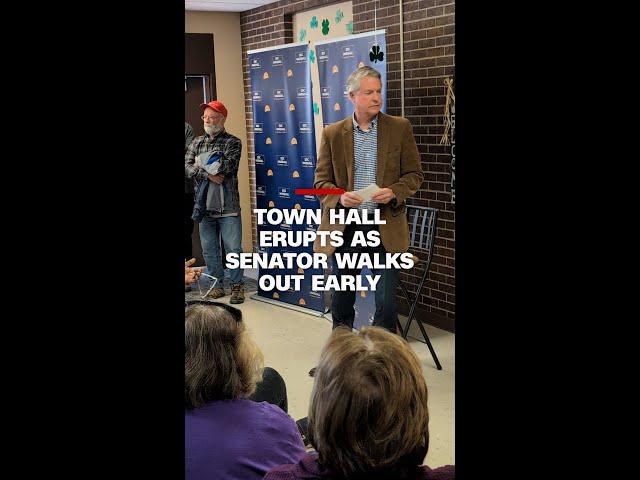 Republican senator abruptly leaves contentious town hall