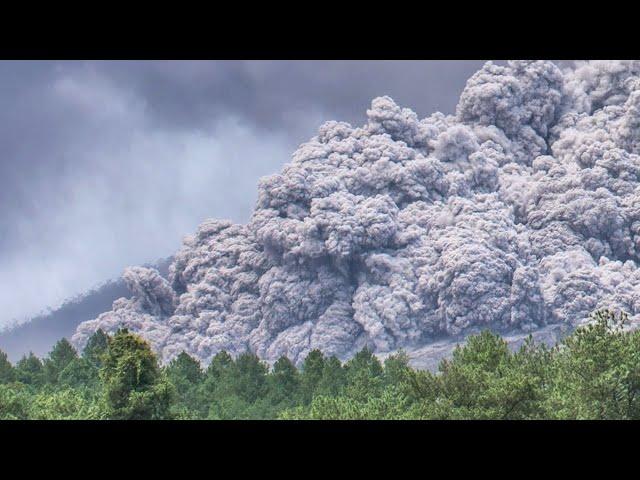 Terrifying Pyroclastic Flow descending from Mount Merapi Volcano