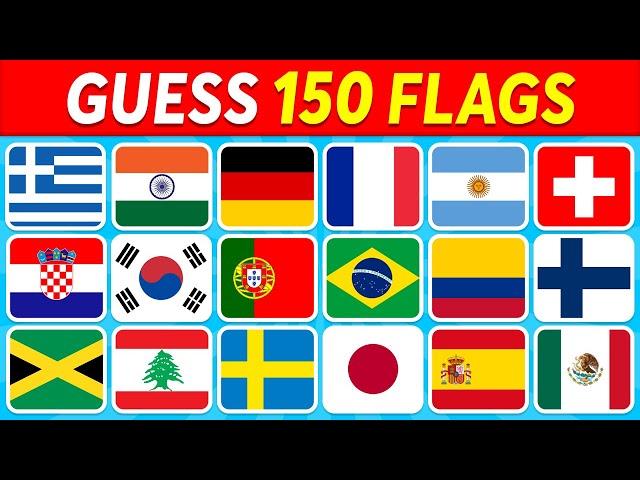  Guess the Country by the Flag Quiz  | Can You Guess the 150 Flags?