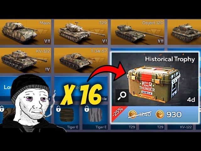 I Spent 16k Golden Eagles In Historical Trophies - War Thunder Mobile