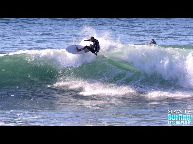 Surfing Sunset Cliffs Windy But Firing - 4K Raw Footage - 01-05-2022