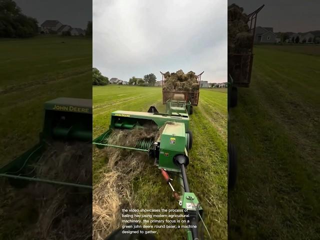 Hay bale making: john deere hay baler efficient farming
