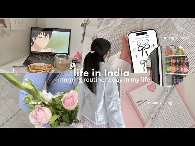 Morning routine productive day in my life in India, self care, life of an Indian girl️️