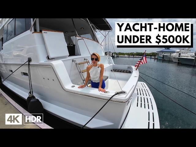 $489K Yacht-Home  1990 VIKING 70 Cockpit Motor Yacht Liveaboard Tour