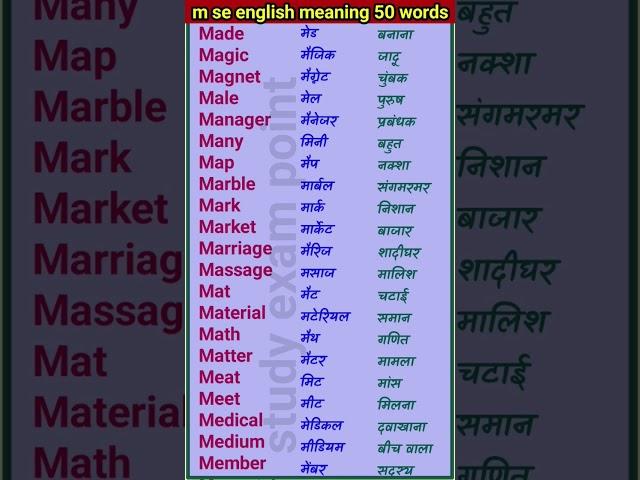 m par word  m se spelling  m se meaning  English  meaning  #short #shortvideo #sfeedshort