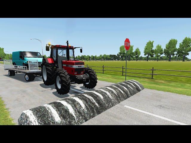 Trucks Cars vs Massive Speed Bumps #251 – BeamNG.Drive