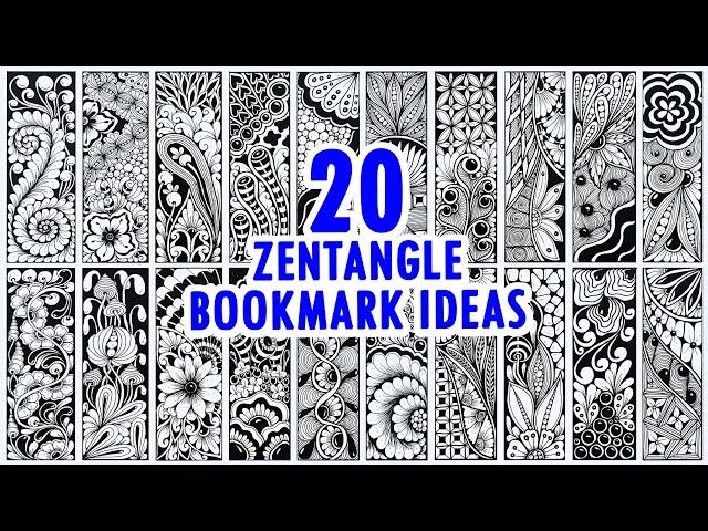 20 Zentangle | Doodle | Tangle Bookmark Ideas For Beginners